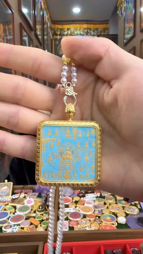 吊坠二十一度母-热贡纯手绘唐卡