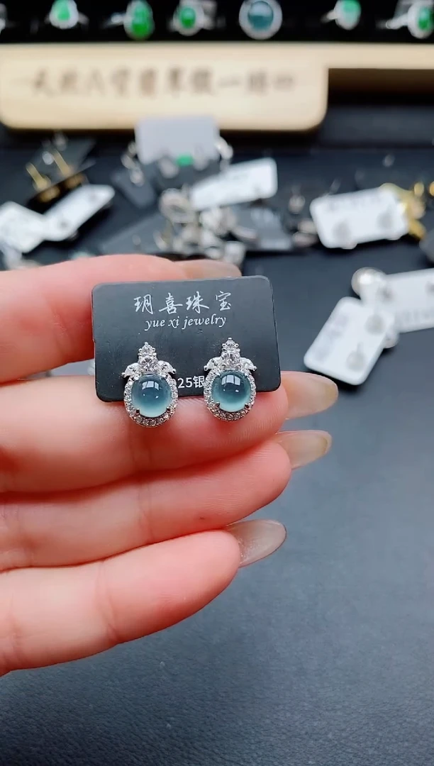 银S925镶嵌戒指翡翠1