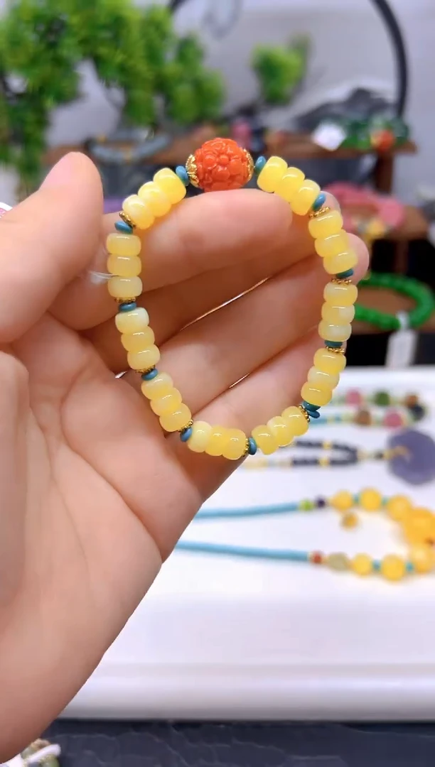 未镶嵌蜜蜡手链S604