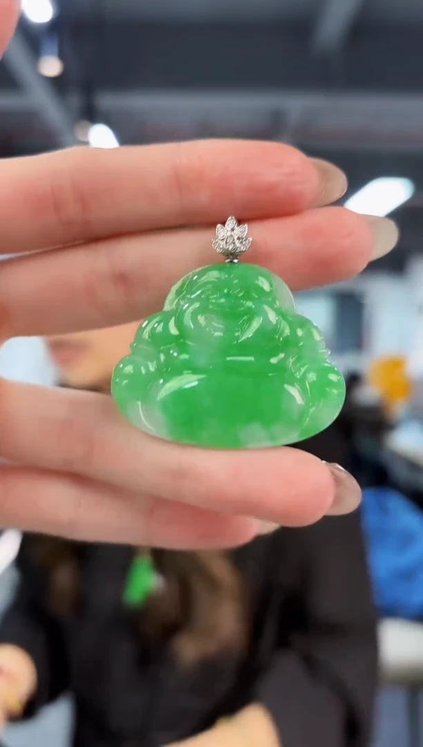 【闪购商品】翡翠颈饰18K金镶嵌缅料A货/支持复检/一件