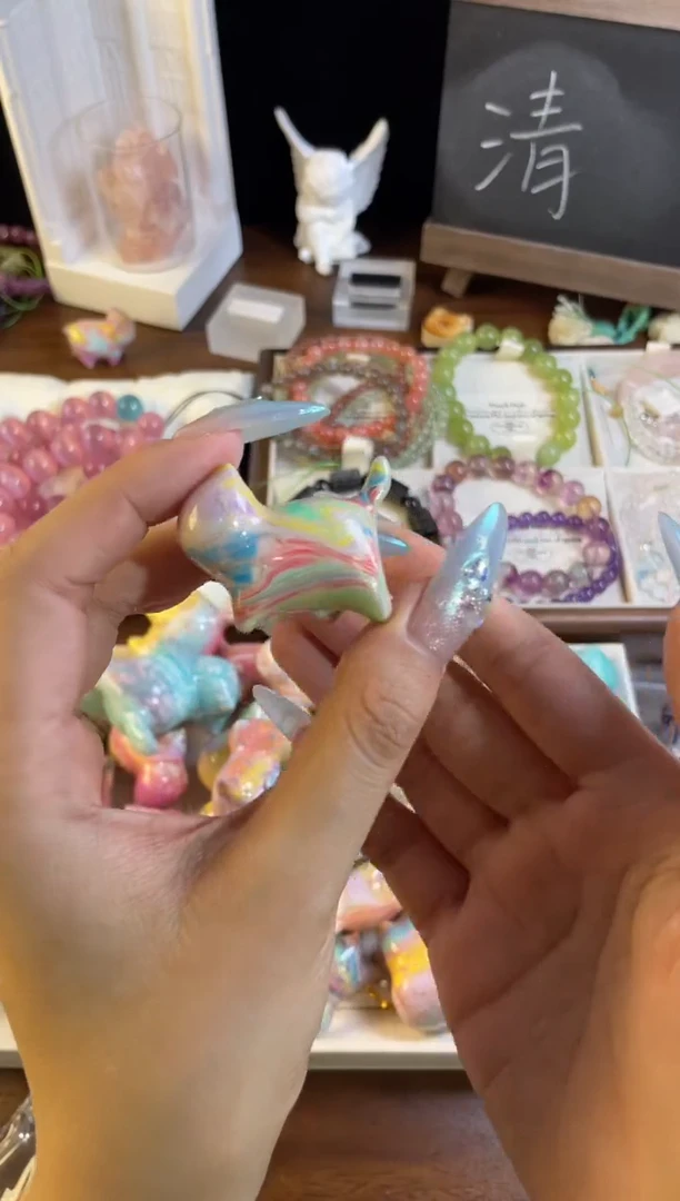 水晶手链未镶嵌大漆猫9号