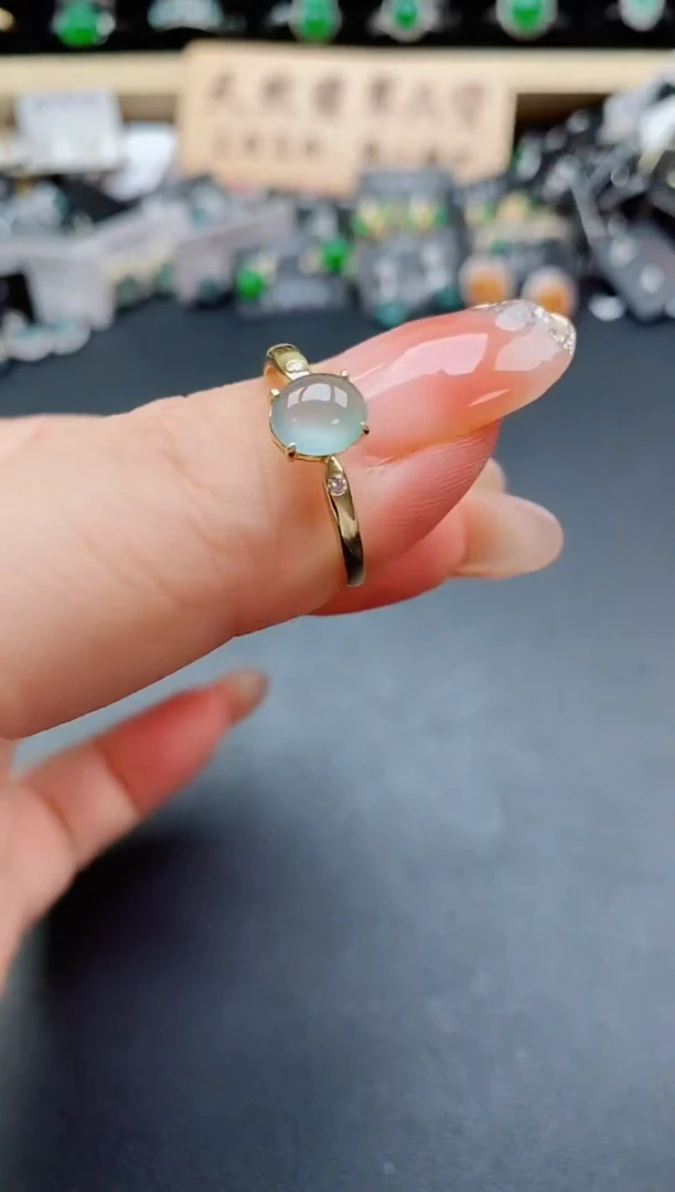 银S925镶嵌戒指翡翠1