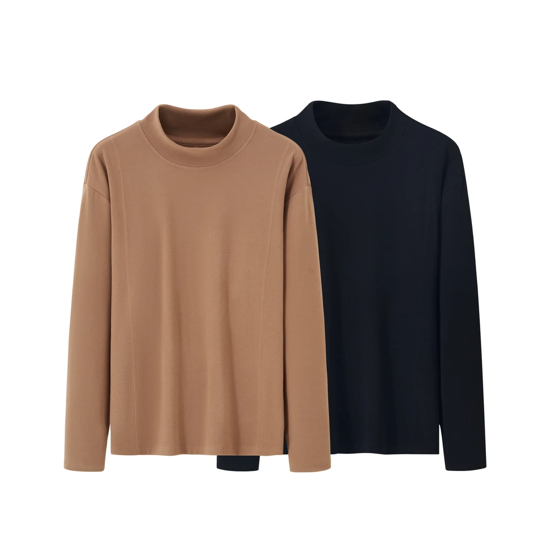 秋冬半高领男士冬季保暖上衣休闲长袖舒适