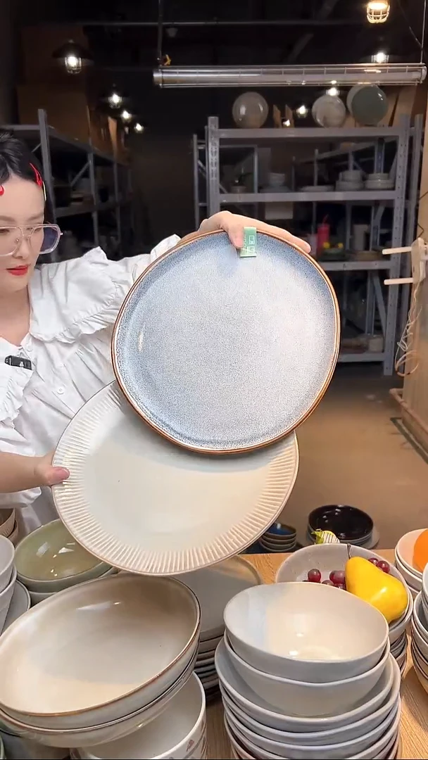 瓷419外贸尾货高温釉下彩陶瓷餐具默认微瑕