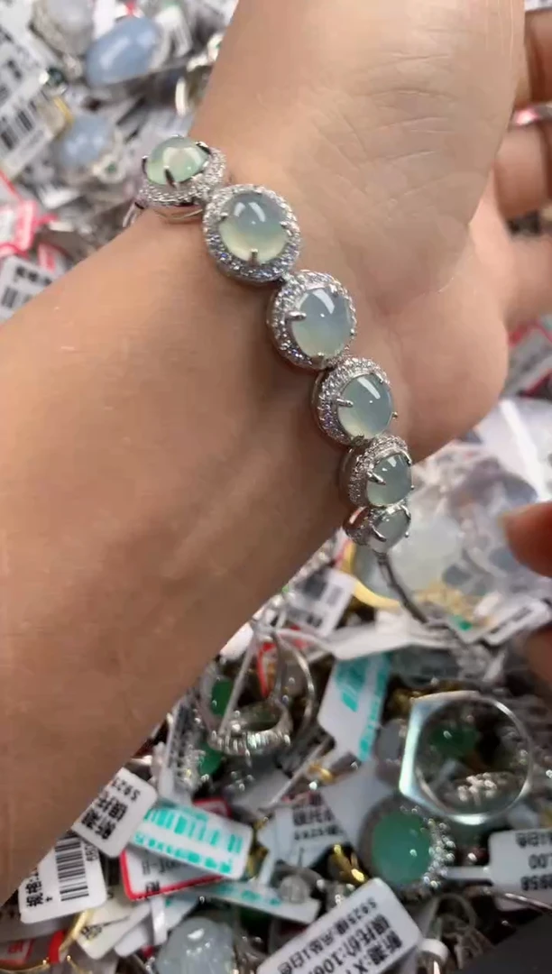 银S925镶嵌戒指翡翠999---1
