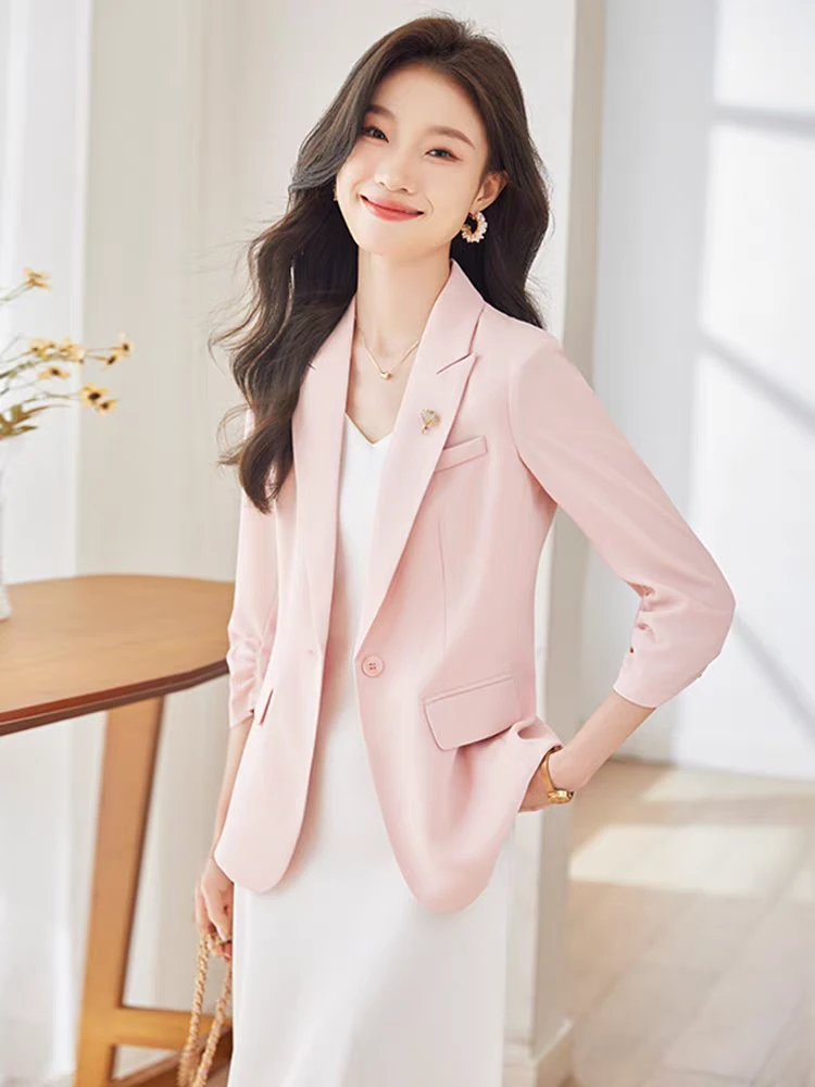 C区3909七分袖短外套春秋小西服韩版气质休闲西服