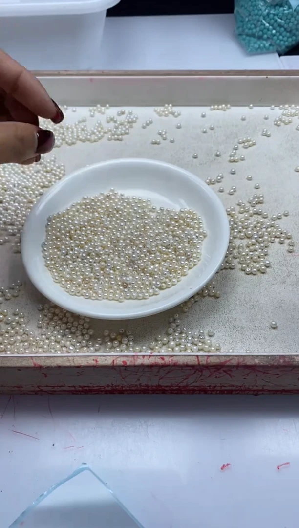 【闪购商品】淡水珍珠颈饰未镶嵌w291近圆珍珠3.5mm*20颗