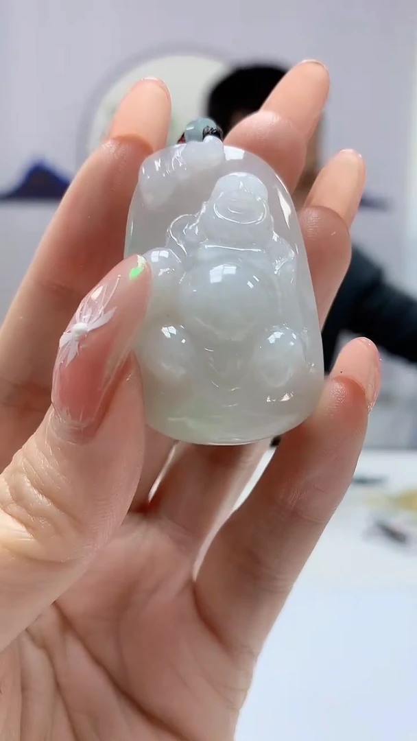 【闪购商品】定制翡翠未镶嵌3916DD-毛货挂件74