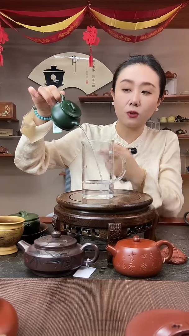 茶壶紫砂光器潘壶 墨绿泥 徐霞