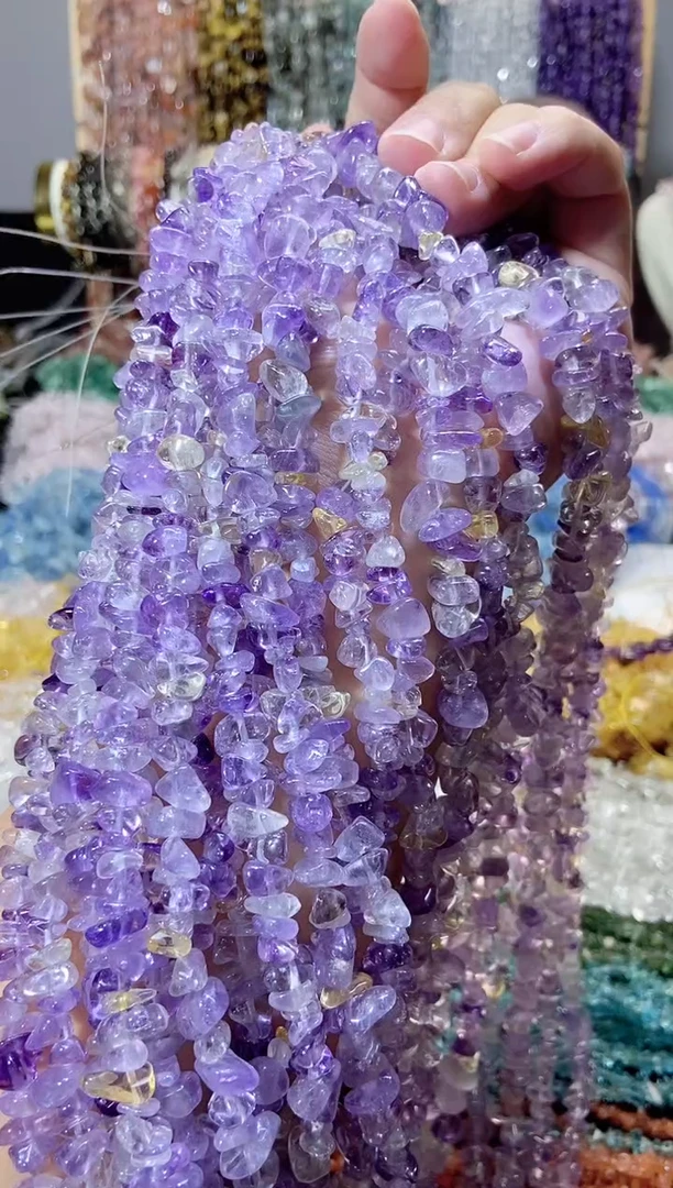 未镶嵌珠宝半成品水晶紫黄晶