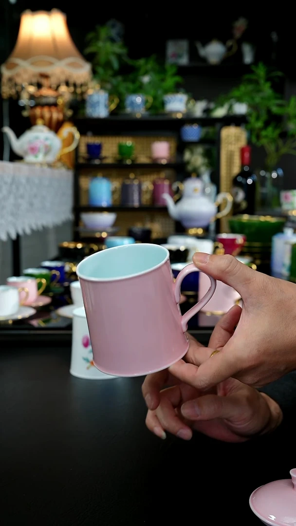 手工粉色马克杯（无盖子），，，，，，