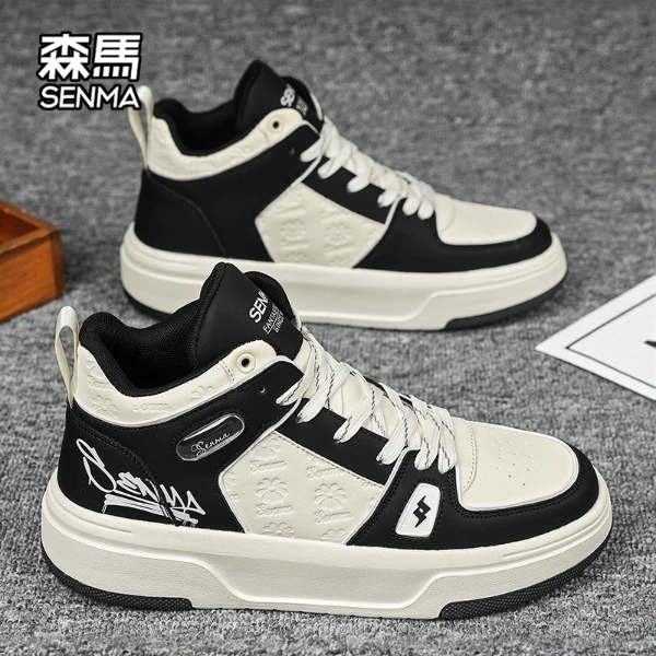 SENMA/森马冬季新款爆款男士中帮时尚休闲鞋百搭厚底板鞋潮流男鞋