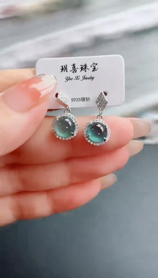 银S925镶嵌戒指翡翠1