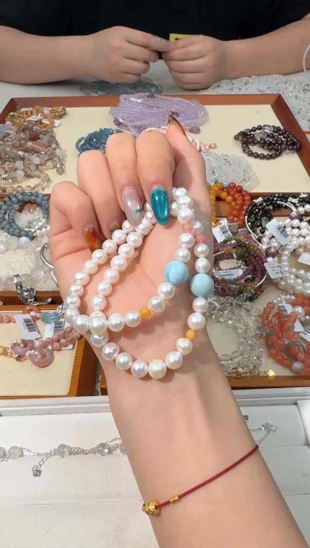 【闪购商品】水晶手链未镶嵌A013珍珠海纹单珠款