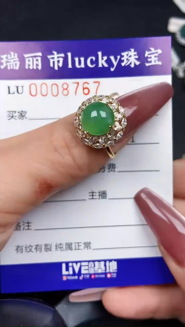 翡翠银S925镶嵌颈饰8767