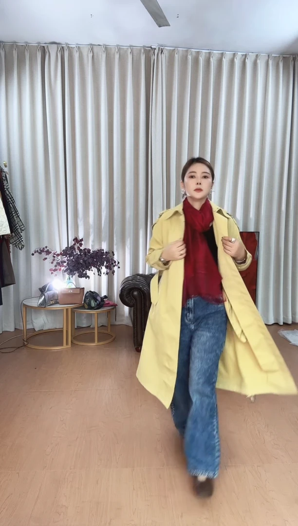 红色格纹大丝巾围巾