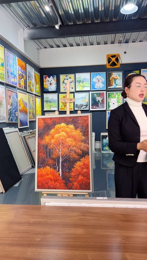 【闪购商品】油画52号 60*80 枫树林-手绘油画