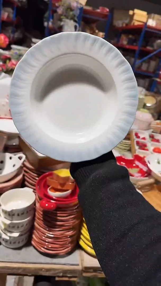 陶瓷渐变草帽深盘微瑕 凑满20元包邮