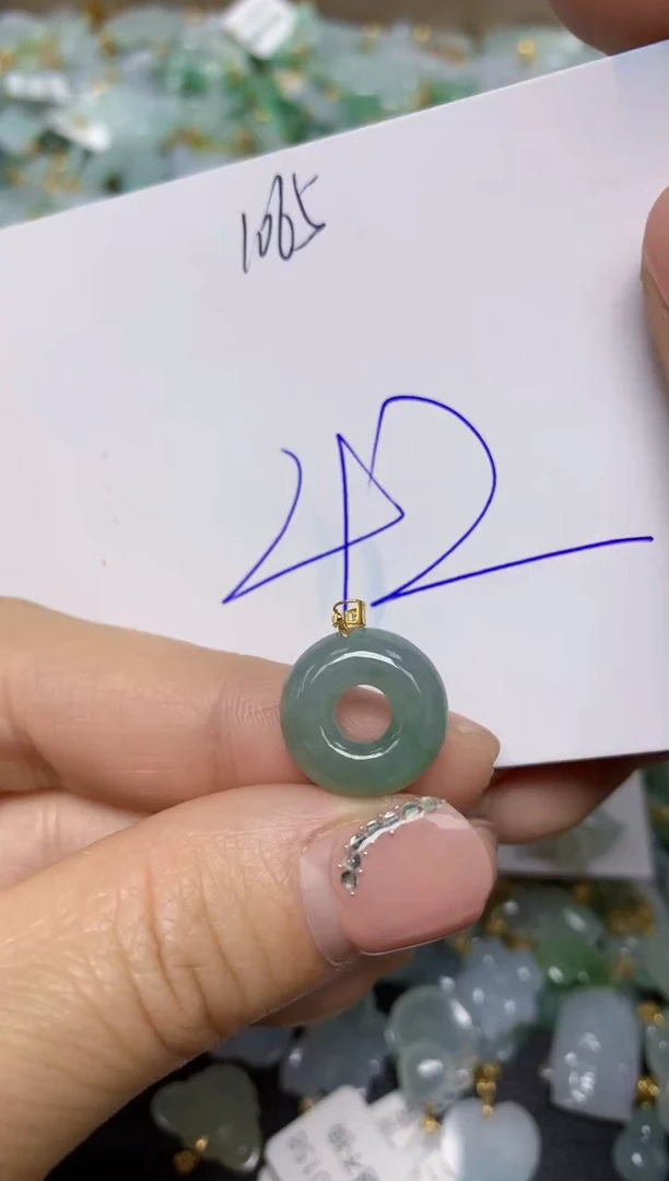 【闪购商品】翡翠挂件18K金镶嵌 天然翡翠A货