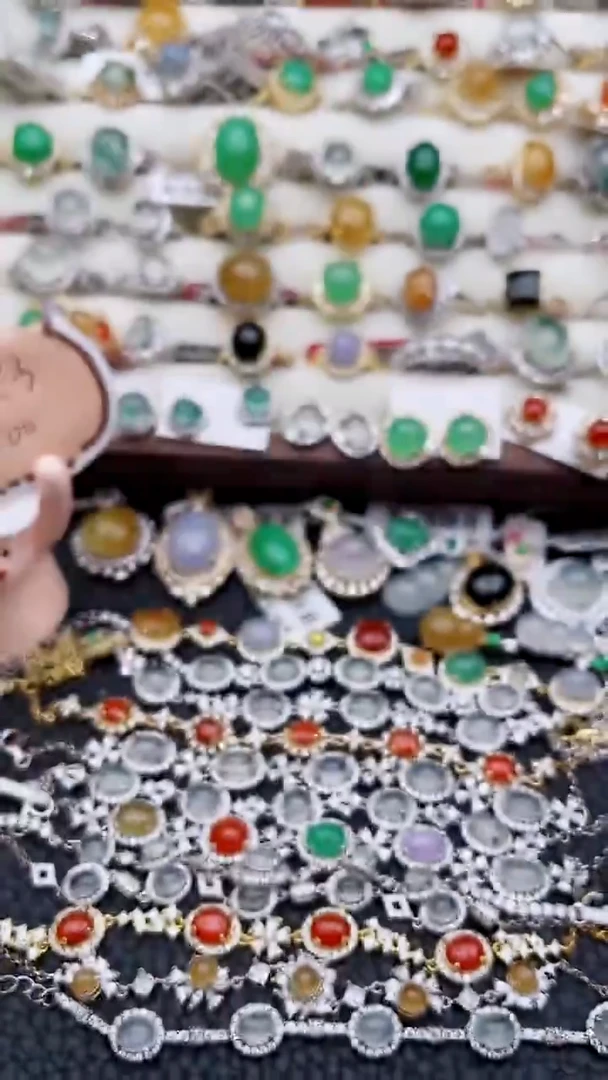 银S925镶嵌戒指翡翠58