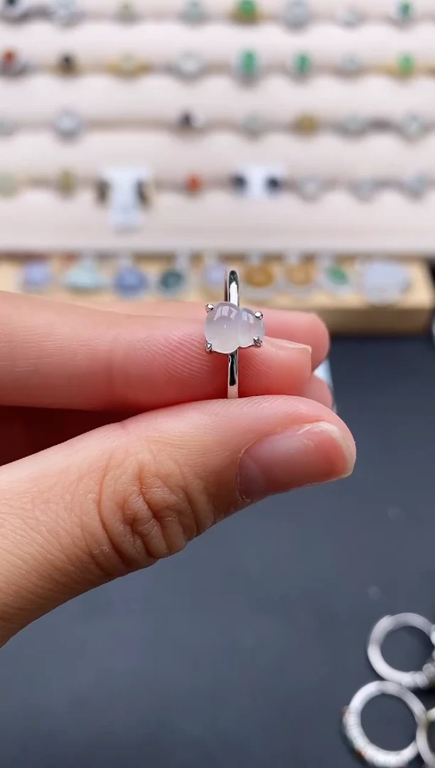 银S925镶嵌戒指翡翠111111111+4