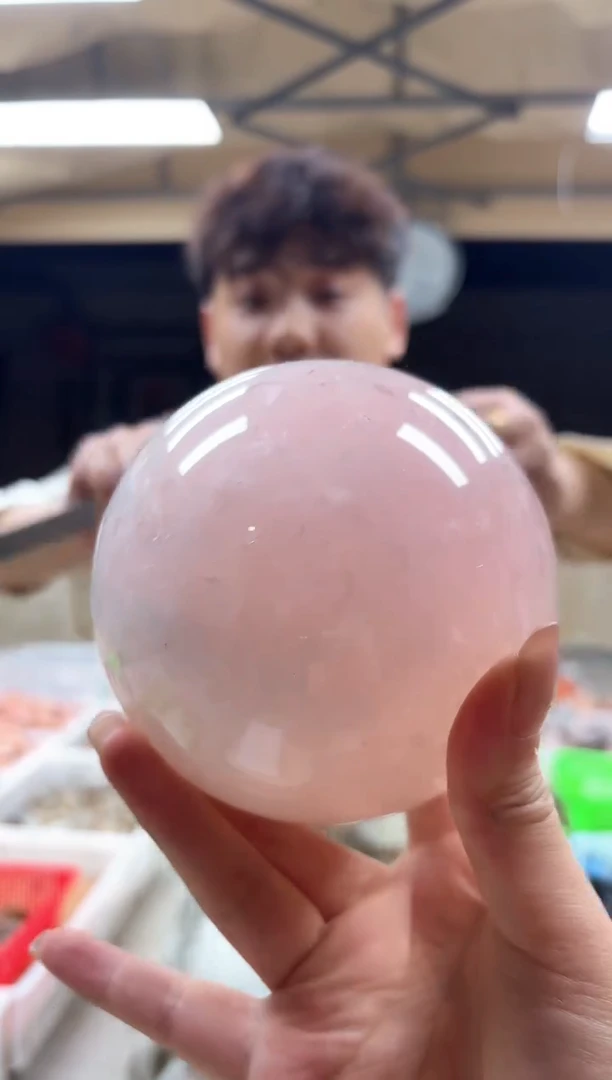 未镶嵌水晶大型摆件（非配饰）粉水晶球 332