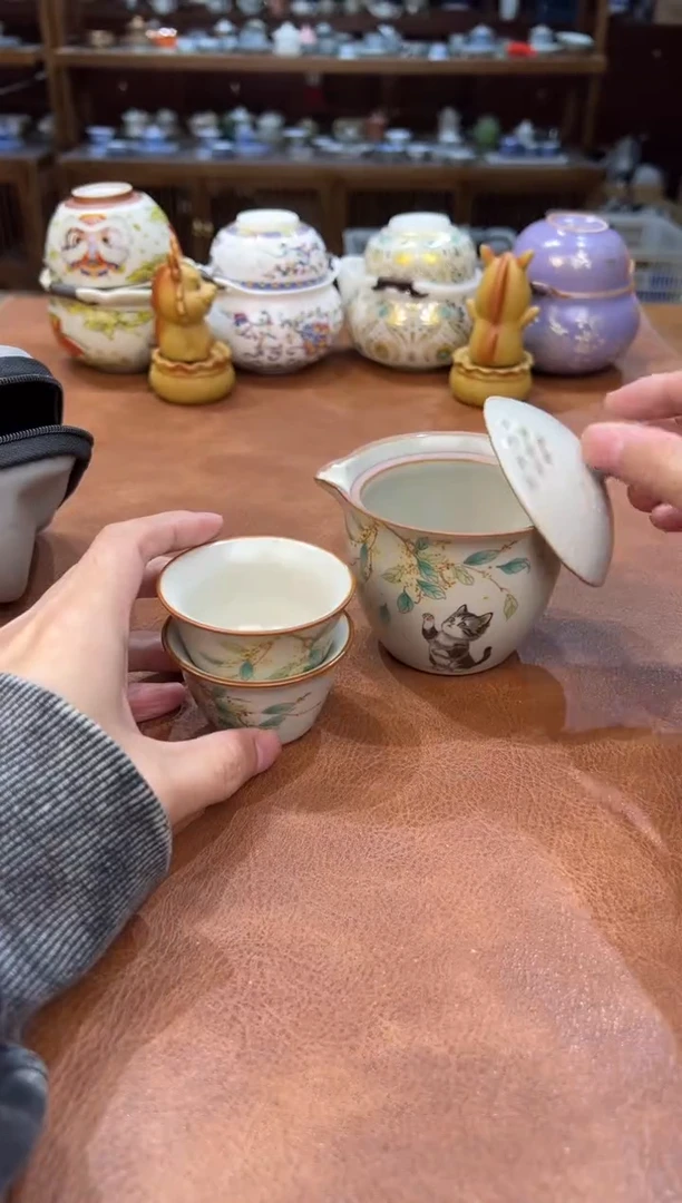 真的很便宜会开片的旅行茶具