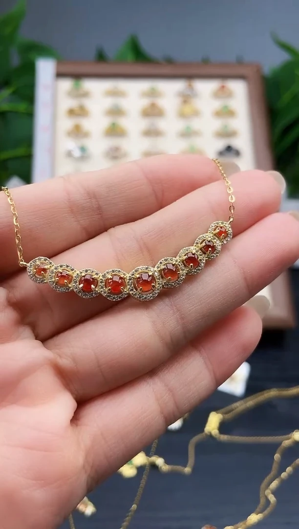 颈饰银S925镶嵌翡翠12