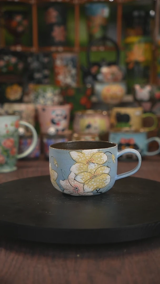 紫砂油画手绘釉下彩