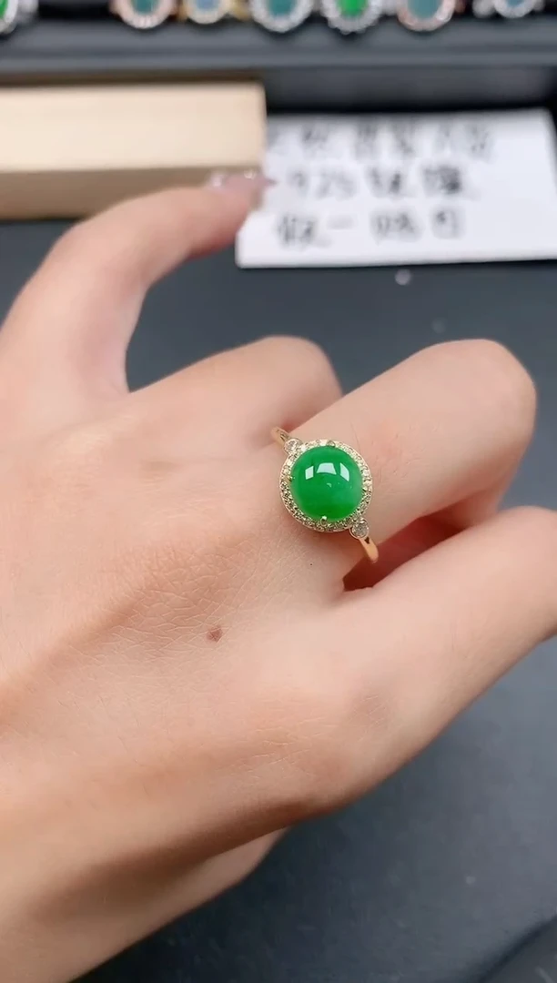 银S925镶嵌戒指翡翠11111