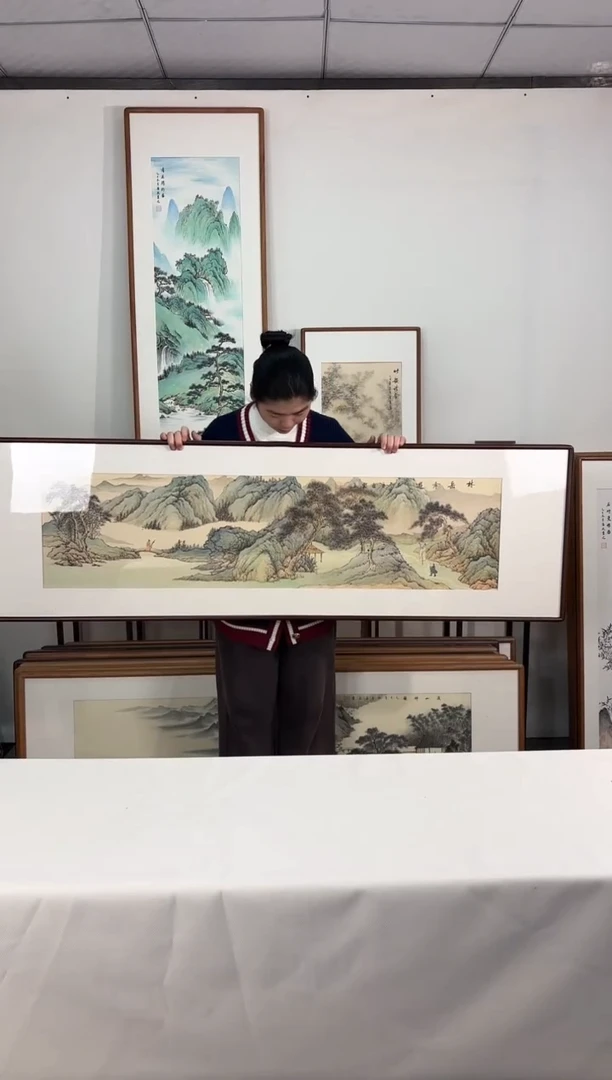 国画手绘*林岳吟游*52*172cm
