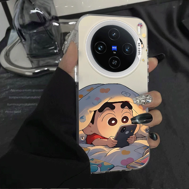 睡觉小新适用于vivox100s手机壳x100spro彩银x100Ultra防摔MC