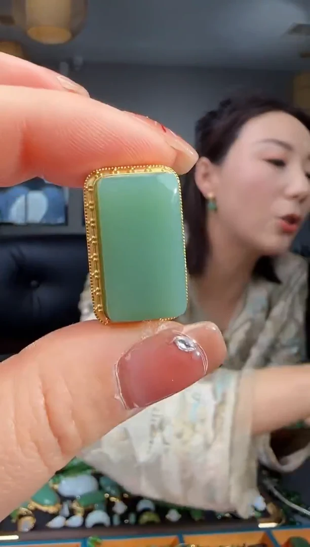 银S925镶嵌手链和田玉1