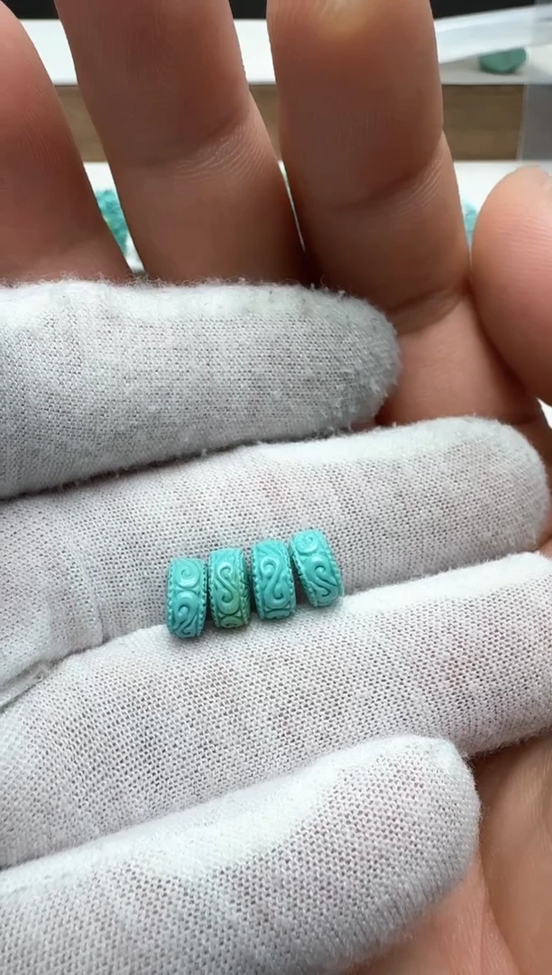 【闪购商品】绿松石唐草纹扣子一组未镶嵌直径7.9厚4.3