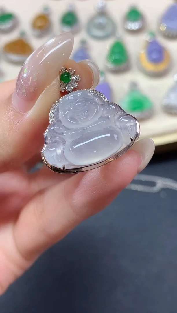 吊坠(不含链)18K金镶嵌翡翠吊坠(不含链)|4800