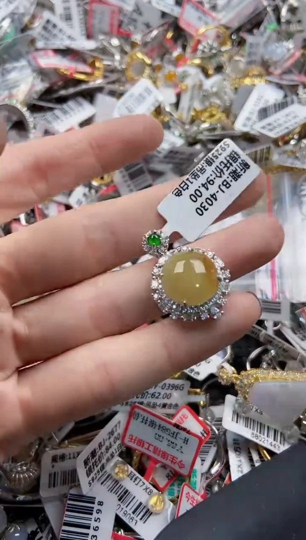 银S925镶嵌戒指翡翠15 15  15   3