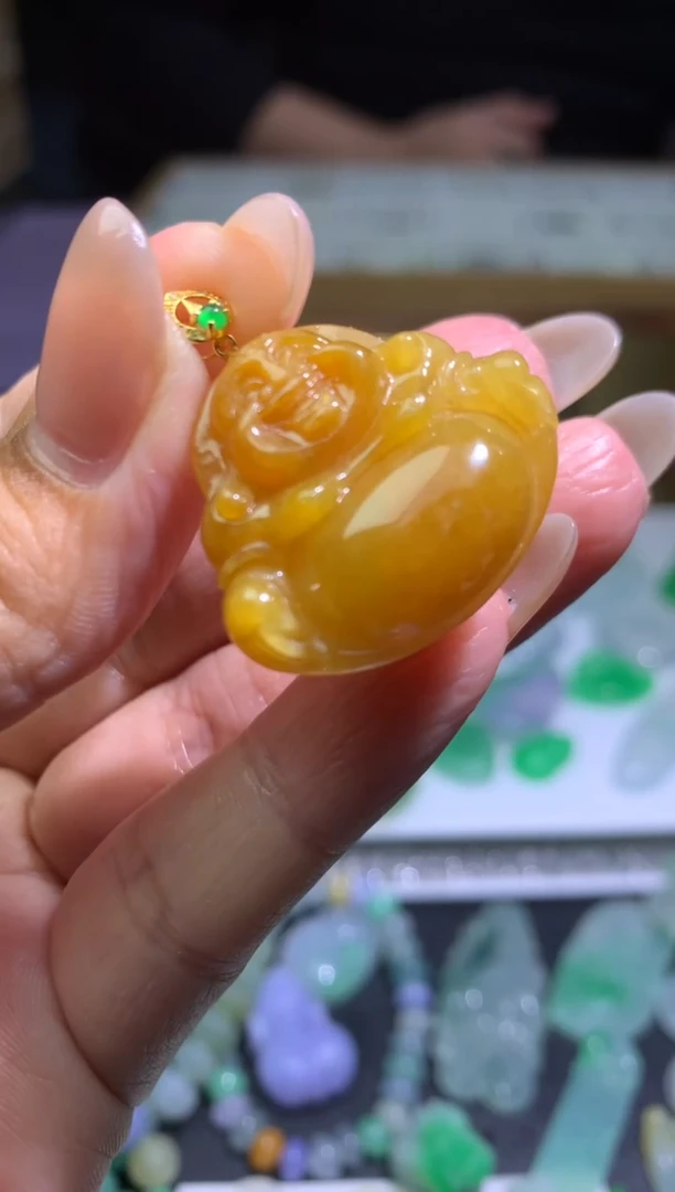 【闪购商品】翡翠吊坠(不含链)18K金镶嵌净货