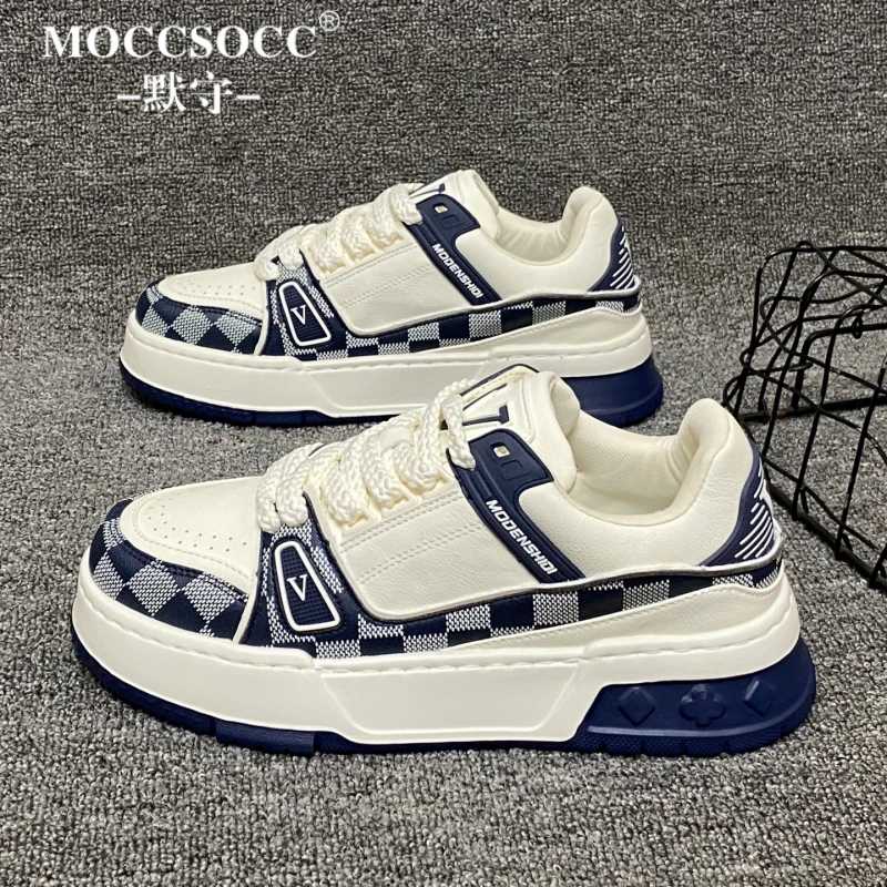 MOCCSOCC板鞋男款国潮小胖丁男鞋厚底增高鞋子百搭时尚休闲运动鞋