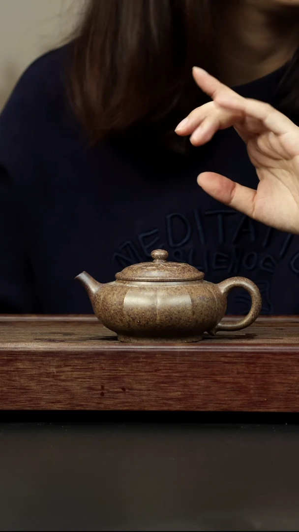 紫砂茶壶本绿柴烧 巨轮