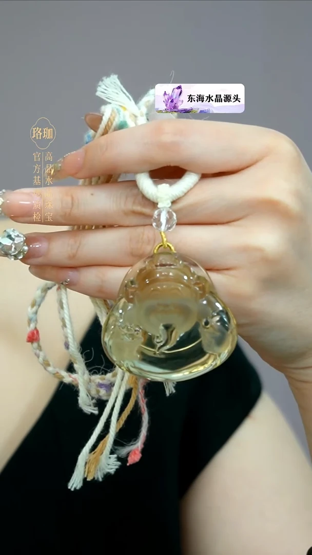 颈饰未镶嵌水晶黄水晶财神手工绳项链
