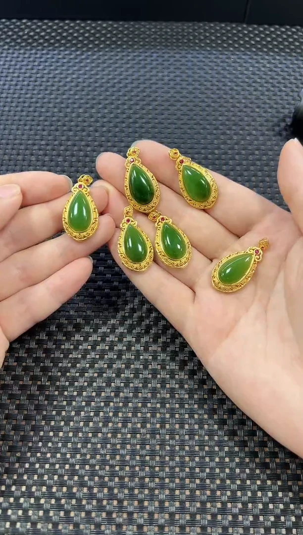 颈饰银S925镶嵌和田玉（多样性发一件）2891