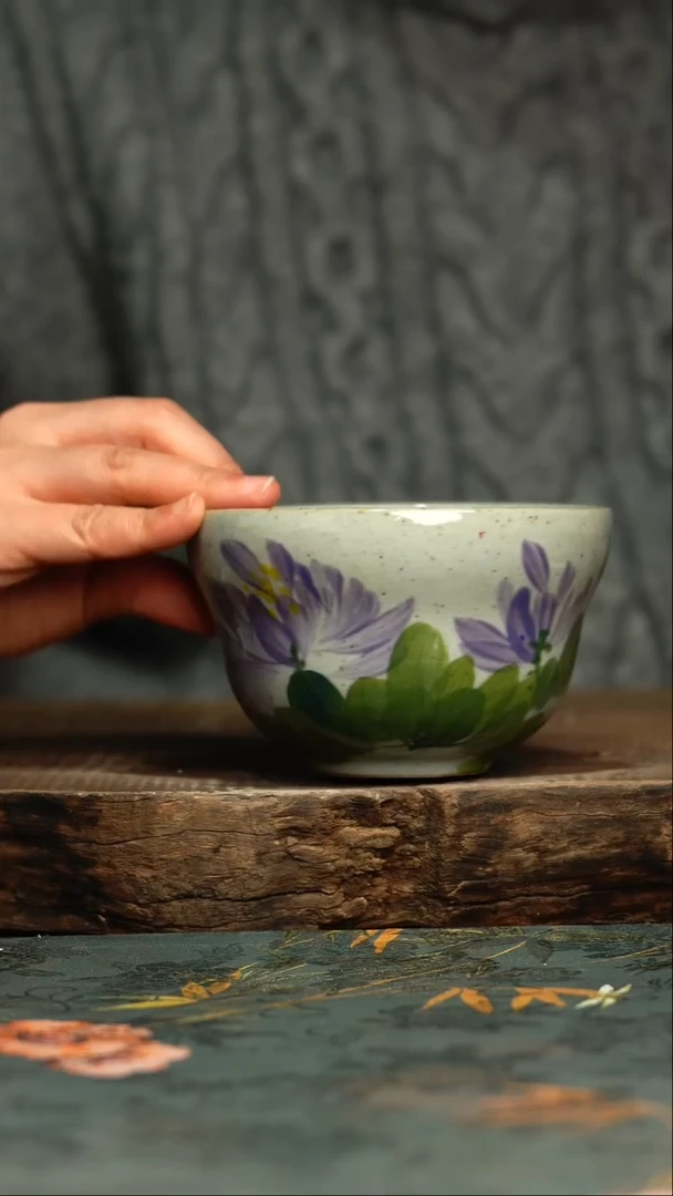 【闪购商品】杯杯釉下彩手工手绘同款陶器