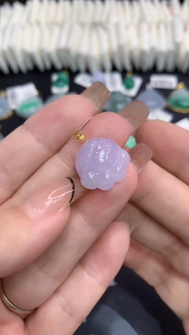 吊坠(不含链)18K金镶嵌翡翠111