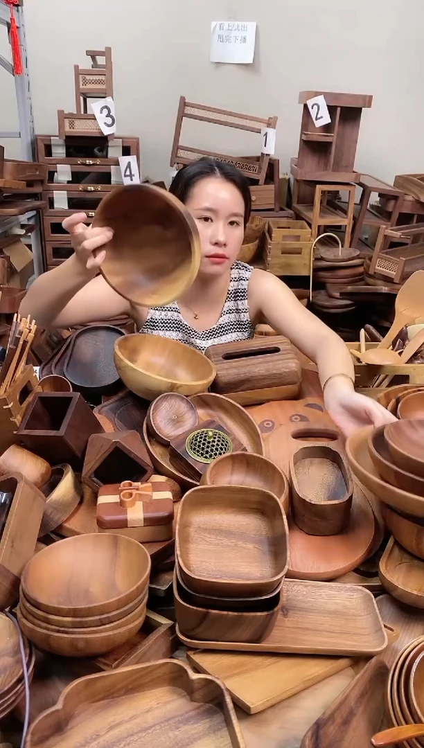 南美胡桃木碗20*7cm  内销  A