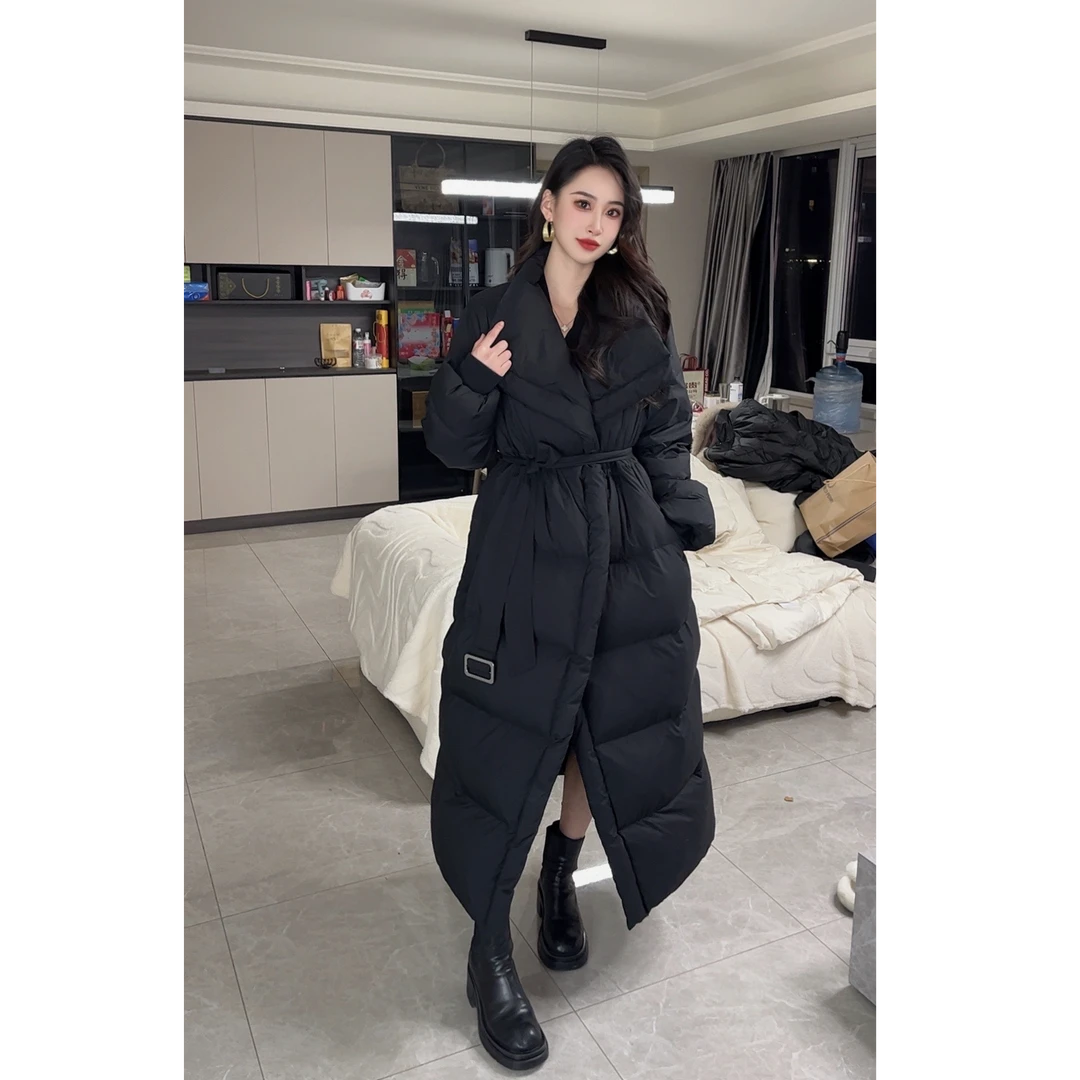 【璐璐专属】鹅绒2024冬季长款羽绒派克服气质设计师款 YB24178