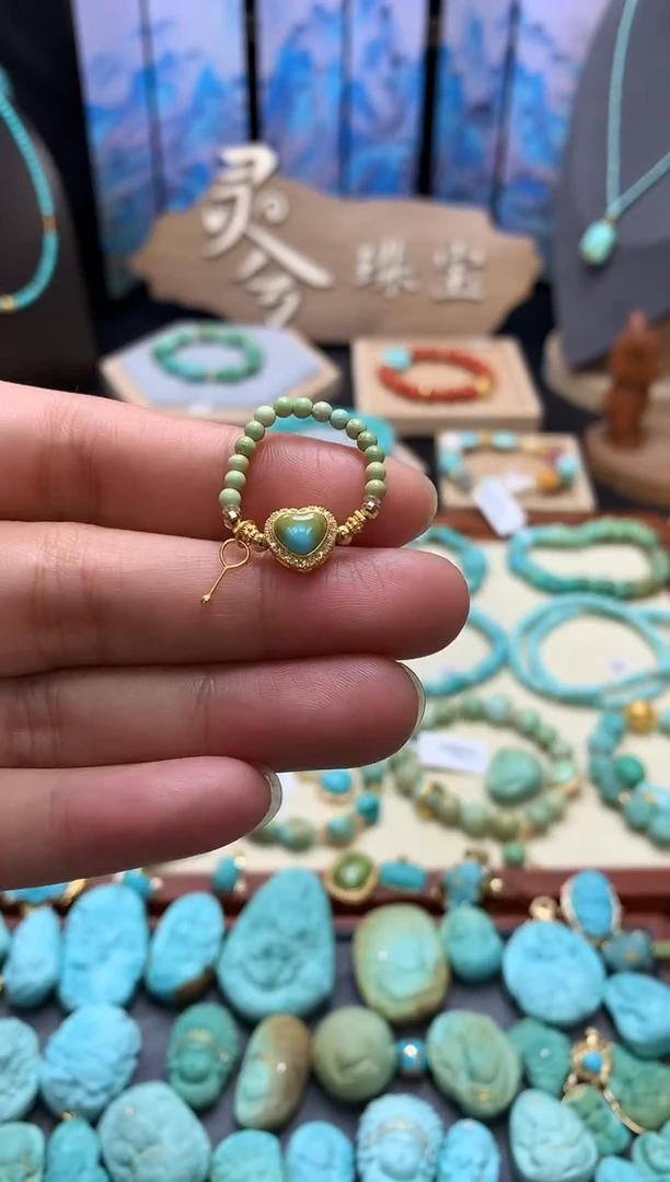 【闪购商品】绿松石戒指18K金镶嵌戒指