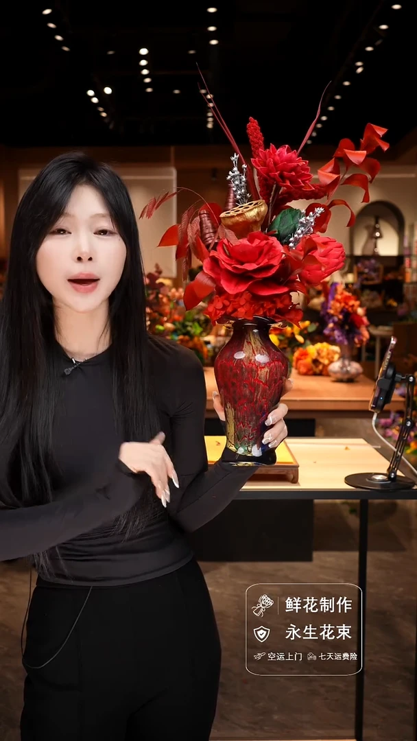 手工艺品琉璃手工花器花束空运包邮送货上门-以图片为准