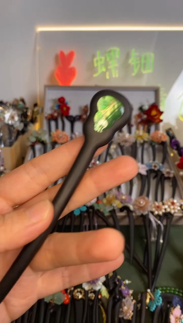 非金属木质大*18   两只   美丽发簪