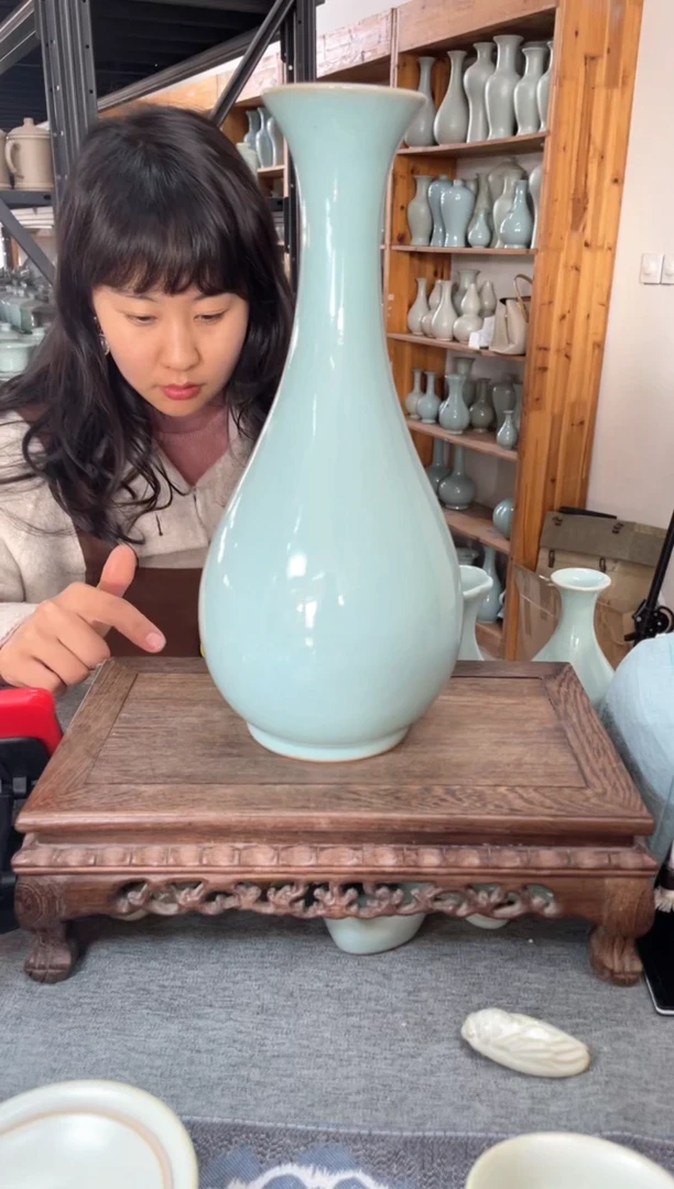 【闪购商品】其他30cm 天青 玉壶春 汝意堂微瑕