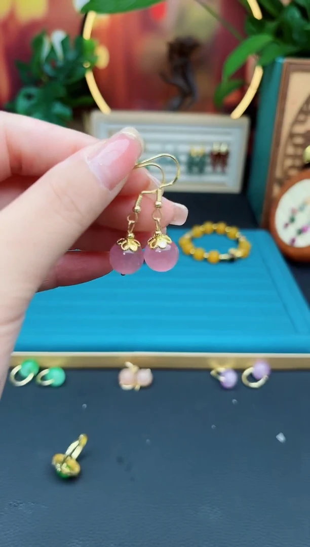 玛瑙/玉髓耳饰银S925镶嵌301